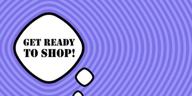 Metin alışverişine hazır olun. Bum retro komedi tarzı. Pop sanat tarzı. İş ve Reklamcılık için vektör satırı simgesi