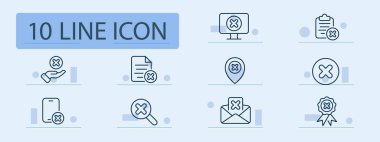 Satır simgesini iptal et. X işareti, reddedilme, fesih, fesih, onaylanmama. Pastel renk arkaplanı. İş ve reklam için vektör satırı simgesi.