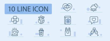 Tarih belirlenmiş satır simgesi. Romantik randevu, mum ışığında yemek, rahat bir restoran, kafe, şampanya, mesaj yaması. Pastel renk arkaplanı. İş ve reklam için vektör satırı simgesi.