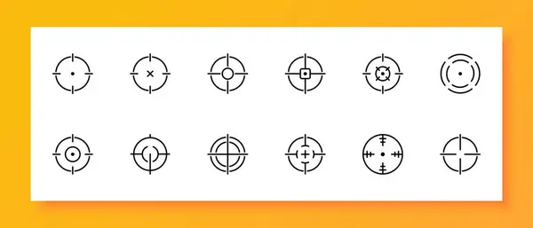 Sight Icon Set Target Front Sight Sniper Aim Optics Gun — Stock Vector