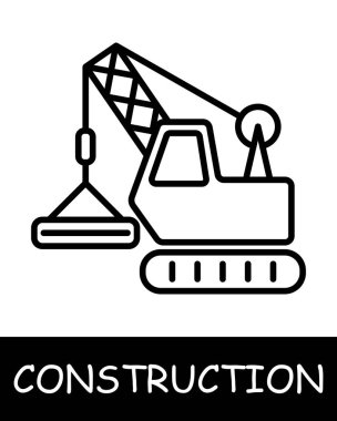 Musluk hattı simgesi. Taşınma, kablo, inşaat, ustabaşı, bina, çimento, temel, mimari, çatı, proje, iş. İş ve reklam için vektör satırı simgesi