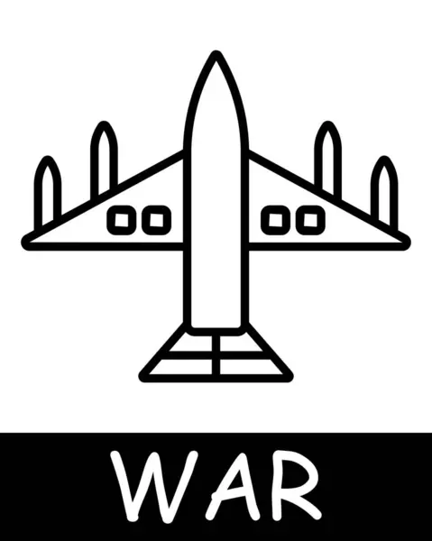 Een Icoon Van Vliegtuiglijn Raket Vliegreizen Oorlog Dood Vrede Wapens — Stockvector