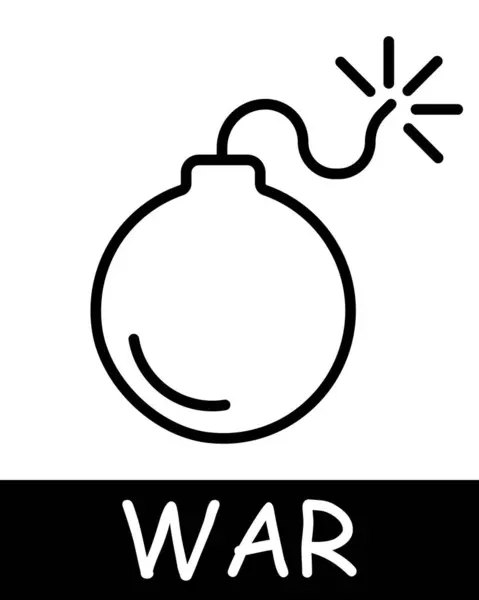Значок Линии Бома Бомбардировки Ядерное Оружие Война Смерть Мир Оружие — стоковый вектор