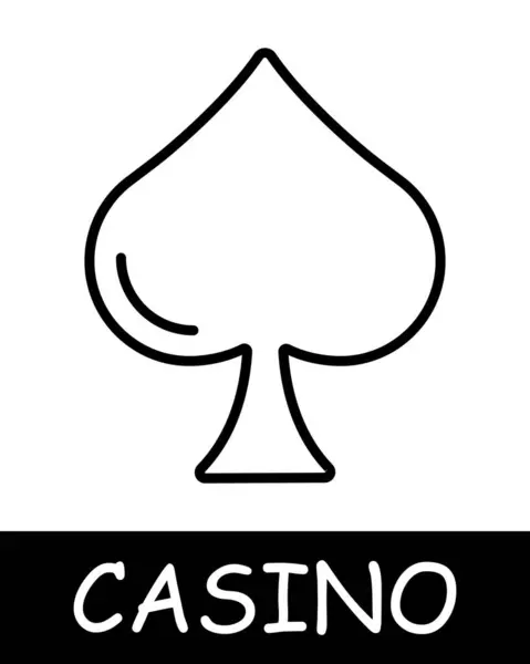 Icono Línea Lucio Poker Casino Dinero Fichas Croupier Juego Pérdida — Archivo Imágenes Vectoriales