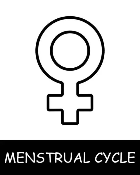 Venus Line Icon Symbol Menstrual Cycle Estrogen Hygiene Ovulation Hormones — Stock Vector