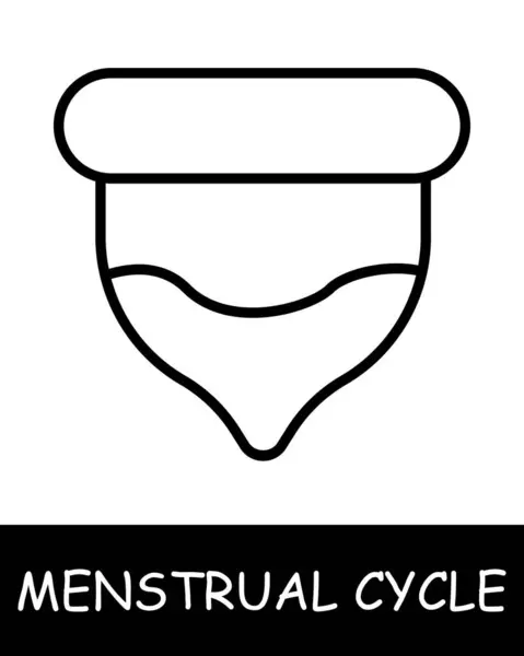 Menstrual Cup Line Icon Cleanliness Menstrual Cycle Estrogen Hygiene Ovulation — Stock Vector