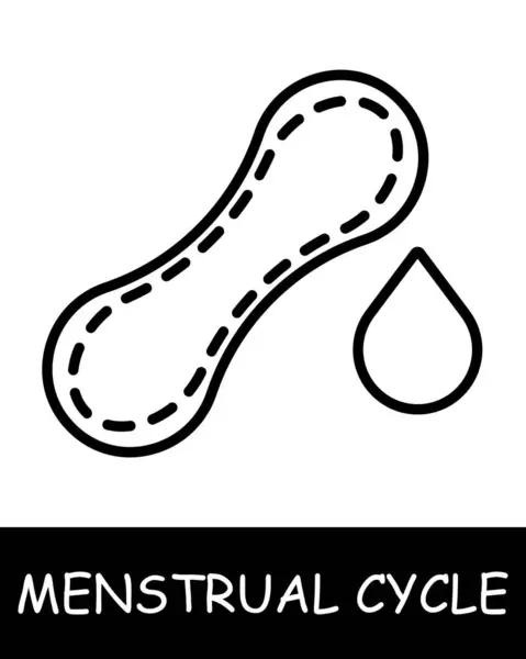 Packningar Linje Ikon Filtrering Organ Filter Menstruationscykel Östrogen Hygien Ägglossning — Stock vektor