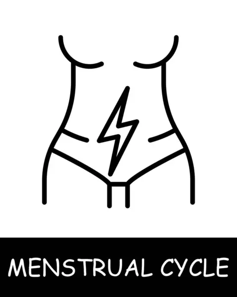 Pain Syndrome Line Icon Underwear Menstrual Cycle Women Health Hygiene — Stock Vector