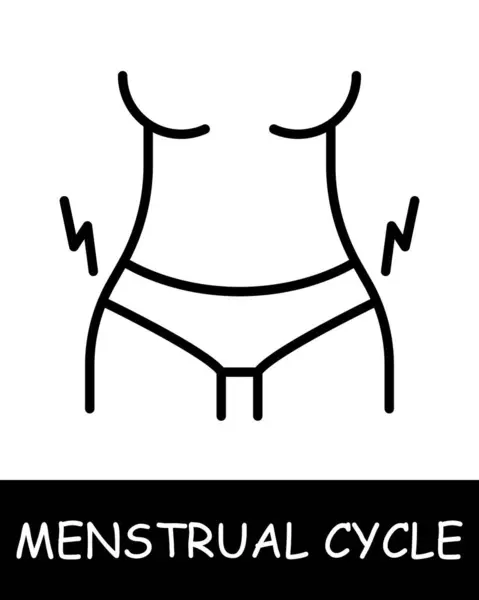 Smärtsam Syndromsikon Underkläder Menstruationscykel Kvinnors Hälsa Ägglossning Hormoner Hygien Ömhet — Stock vektor
