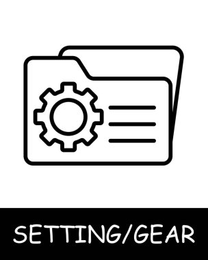 Dosya, klasör, dişli simgesi. Dosya sistemi, metin, veri, hizmet, ayarlama, kullanıcılara platformdaki deneyimlerini özelleştirme olanağı sunuyor. Ayarlamalar ve optimizasyonda yardım.