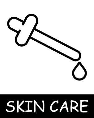 Krema, pipet ikonu. Vücut bakımının, sağlığın ve güzelliğin özü, kız, kadın, cilt bakımı, maquillage, basitlik, fiziksel sağlık, kendine güven. Kore kozmetik ürünleri, kişisel bakım konsepti.