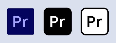 Pro Logotype 'un Adobe Pro' su. Adobe uygulama logosu. Siyah, beyaz ve orijinal renk. Yazı işleri. çok yönlü.