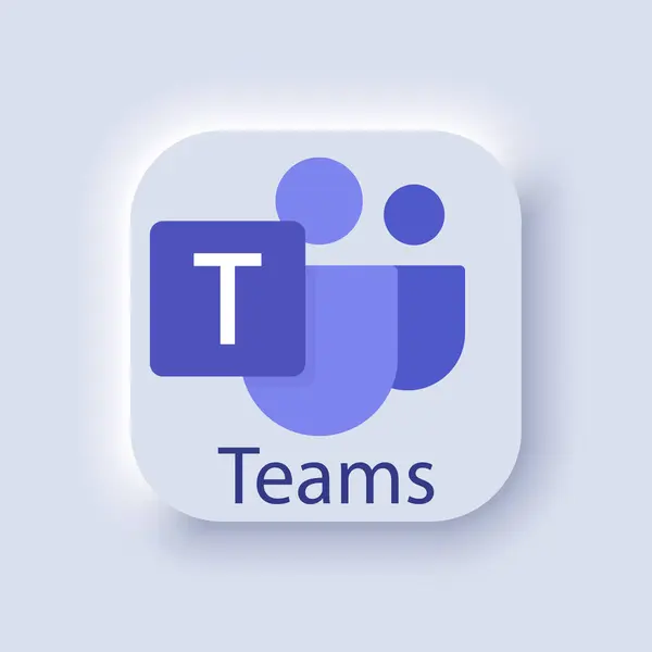 Microsoft Ekip Logosu Sohbet Toplantı Eklentileri Çalışma Alanına Entegre Eden — Stok Vektör