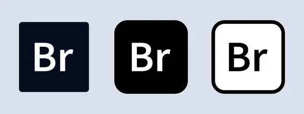 Logotyp Adobe Bridge Logo Aplikace Adobe Černá Bílá Originální Barva Royalty Free Stock Vektory