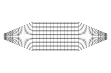 Soyut geometrik duvar. İzometrik ızgara. Çember, çizim, duvar, şekil, üç boyutlu illüzyon. Oda perspektifi arka planı