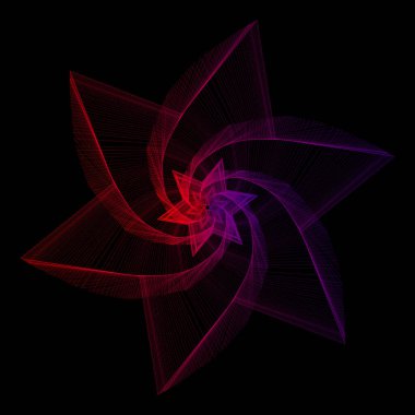 Siyah bir arkaplanda ızgara şeklinde geometrik çizgi sanatı. Teknoloji ağı geçmişi. Grafik süsü. Isome illüstrasyon. Gradyan yıldız