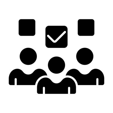 Seçim belirleme simgesi. Bir grup insan, onay kutuları, seçmen seçimi, siyasi karar, oy kullanma süreci, demokrasi, seçim katılımı, aday seçimi, oy pusulası.