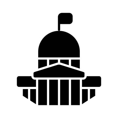 US government building icon. Politics, states, president, parliament, house of representatives, elections, election campaign, voter, landmark. clipart