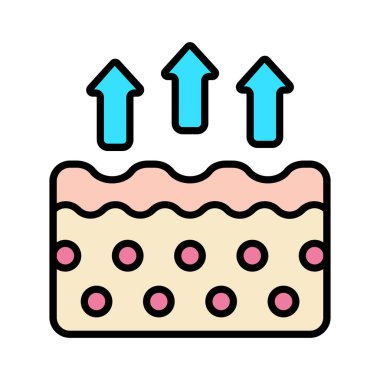 Cilt bakımı simgesi. Temizleme, UVB, AHA, BHA, asit, pul dökücü, nemlendirici, gençleştirici, siyah noktalar, sivilceler, sebum, gözenekler, rejim, epilatör, ultrasonik temizlik, krem, güneş ve soğuk koruma