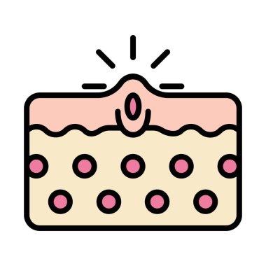 İyileşme kremi ikonu. Temizleme, UVB, AHA, BHA, asit, pul dökücü, nemlendirici, gençleştirici, siyah noktalar, sivilceler, sebum, gözenekler, rejim, epilatör, ultrasonik temizlik, krem, güneş soğuğu koruması