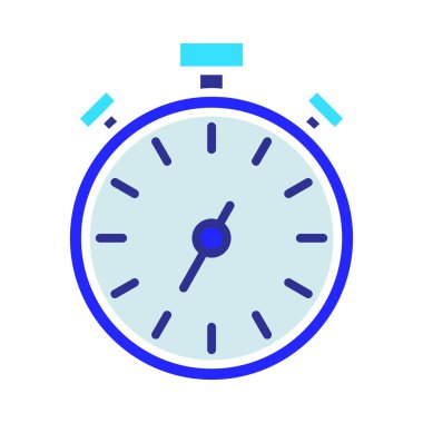 Kronometre simgesi. Zamanlayıcı, saat, geri sayım, dijital ekran, mavi taslak, siyah eller, zaman tutma, kesinlik, ölçüm, yarış, uygunluk dakikliği, zamanlama, alarm, acil durum, kontrol, verimlilik