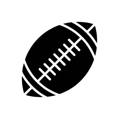 Amerikan futbol takımı ikonu. Kahverengi oval top, beyaz çizgiler, siyah çizgiler, spor ekipmanları, oyun, rekabet, eğlence, takım sporu.