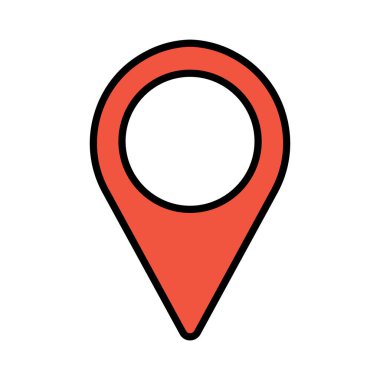 Harita seti simgesi. Sarı harita, kırmızı konum şifresi, işaretçi, rota, konum, navigasyon, seyahat, coğrafya, yön, varış yeri, yolculuk, rota, keşif.