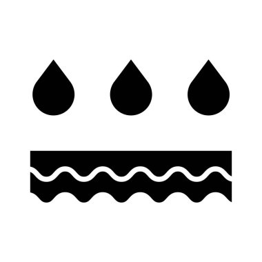 Sıvı ikonu. Su damlacıkları, deri, nemlendirici, hidrasyon, cilt bakımı, güzellik, sağlıklı cilt, nem, kişisel bakım..