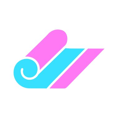 Yoga mat simgesi. Yeşil yoga minderi, rulo, fitness, egzersiz, spor, egzersiz, esneme, ekipman, sağlık, spor.