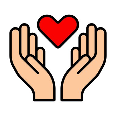 Hayırseverlik simgesi. El ele tutuşmak, sevgi, şefkat, destek, ilgi, yardım, yardım, şefkat, fedakarlık.