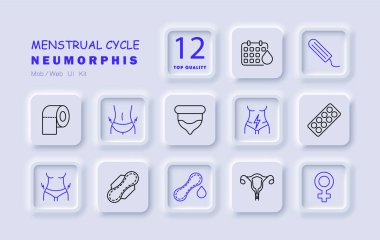 Adet döngüsü simgesi. Takvim, tampon, adet pedi, rahim, ağrı, hijyen pedi, adet, tablet, hijyen, yumurtalık, doğum kontrol, semptom, kadın..