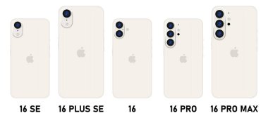 Iphone 16 tasarım. 16 yaşında, profesyonel, ayrıca, SE, Apple modeli. Telefonun arkası. Apple Inc. 'den koyu beyaz renk. Model ekran iPhone ve arka taraf iPhone. Yüksek kalite. Resmi sunum. Yazı.