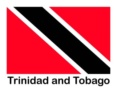 Trinidad and Tobago national flag. Banner, state symbol, flagpole clipart