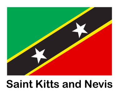 Saint Kitts and Nevis national flag. Banner, state symbol, flagpole clipart