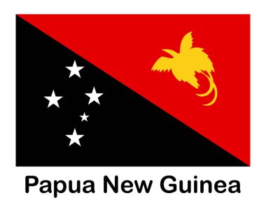 Papua Yeni Gine ulusal bayrağı. Sancak, eyalet sembolü, bayrak direği