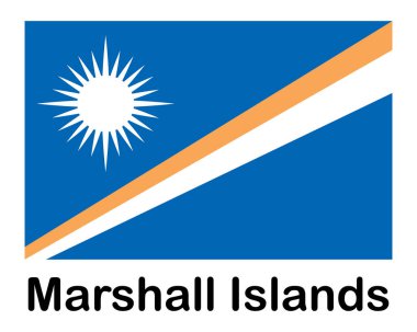 Marshall Adaları ulusal bayrağı. Sancak, eyalet sembolü bayrak direği