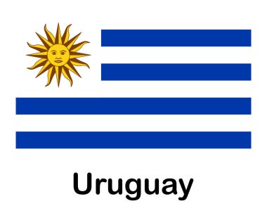 Uruguay ulusal bayrağı. Sancak, eyalet sembolü bayrak direği