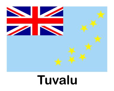 Tuvalu national flag. Banner, state symbol flagpole clipart