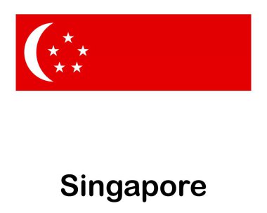 Singapur ulusal bayrağı. Sancak, eyalet sembolü bayrak direği