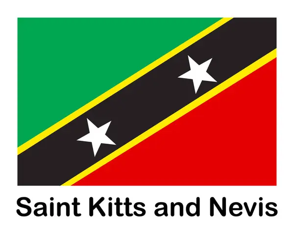 stock vector Saint Kitts and Nevis national flag. Banner, state symbol, flagpole