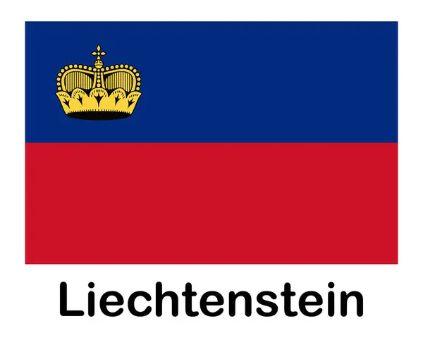 stock vector Liechtenstein national flag. Banner, state symbol flagpole