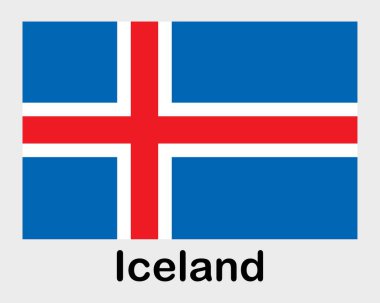 İzlanda ulusal bayrağı. Sancak, eyalet sembolü bayrak direği