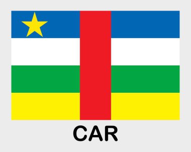 CAR national flag. Banner, state symbol flagpole clipart