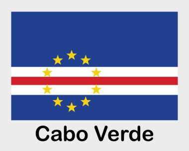 Cabo Verde Ulusal Bayrağı. Sancak, eyalet sembolü bayrak direği