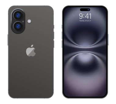 Siyah Iphone 16 profesyonel maksimum model. Yazı