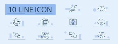 Bulut hesaplama simgesi. Veri transferi, eşzamanlama, sunucular, depolama, dosya paylaşımı, parmak izi, yedekleme, güvenlik, ağ oluşturma, teknoloji, çevrimiçi, dijital, iletişim, bilgi, sistem.