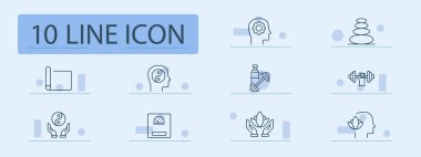 Refah simgesi belirlendi. Yoga hasırı, meditasyon, beyin, vites, denge taşları, ağırlıklı kalp, yapraklı eller, vücut bakımı, zihinsel sağlık, zihin dengesi, sağlık, sağlık