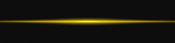 Koyu şeffaf bir arkaplan boyunca yatay olarak parlayan sarı lazer ışını, fütüristik ve yüksek teknolojili görsel efekt yaratır. Neon ışıkları, lazer ışınları. Şeffaf bir arkaplanda.