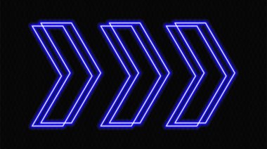 Şeffaf bir zemin üzerinde mavi ile parlayan neon oklar, zıt yönleri işaret ediyor. Modern, minimalist görünümlü, teknoloji ve hareket kavramları için ideal fütüristik, soyut tasarım..