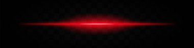 Kırmızı yatay ışık huzmesi şeffaf arkaplanda izole edildi. Pürüzsüz ve yumuşak kenarları olan yoğun parlak bir etki. Fütüristik tasarımlar, dijital grafikler ve bilim kurgu temaları için ideal.